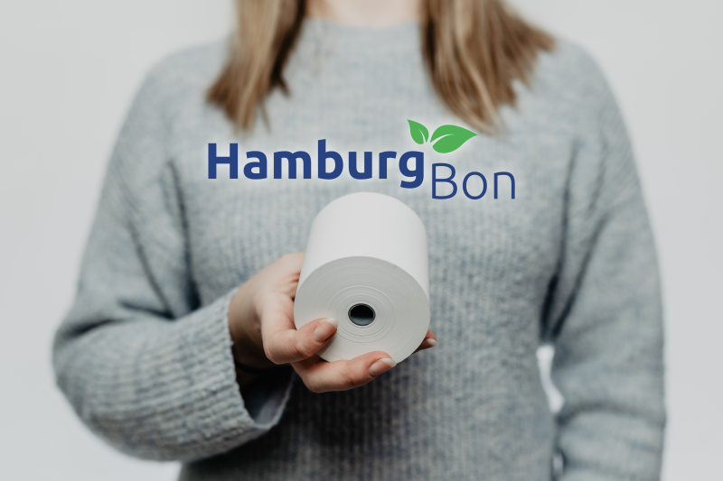 Thermobonrolle 80 x 90m x 12 (Ø 78mm) BPA-frei mit Aufdruck "Hamburg Bon"
